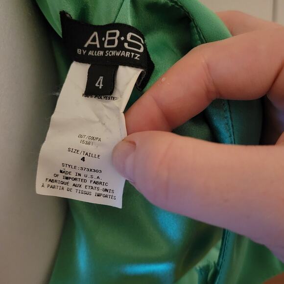 Allen Shwarts, 4 | 90s Bodycon Ruched Lime Green Prom Evening Bead Straps Dress - Picture 7 of 7